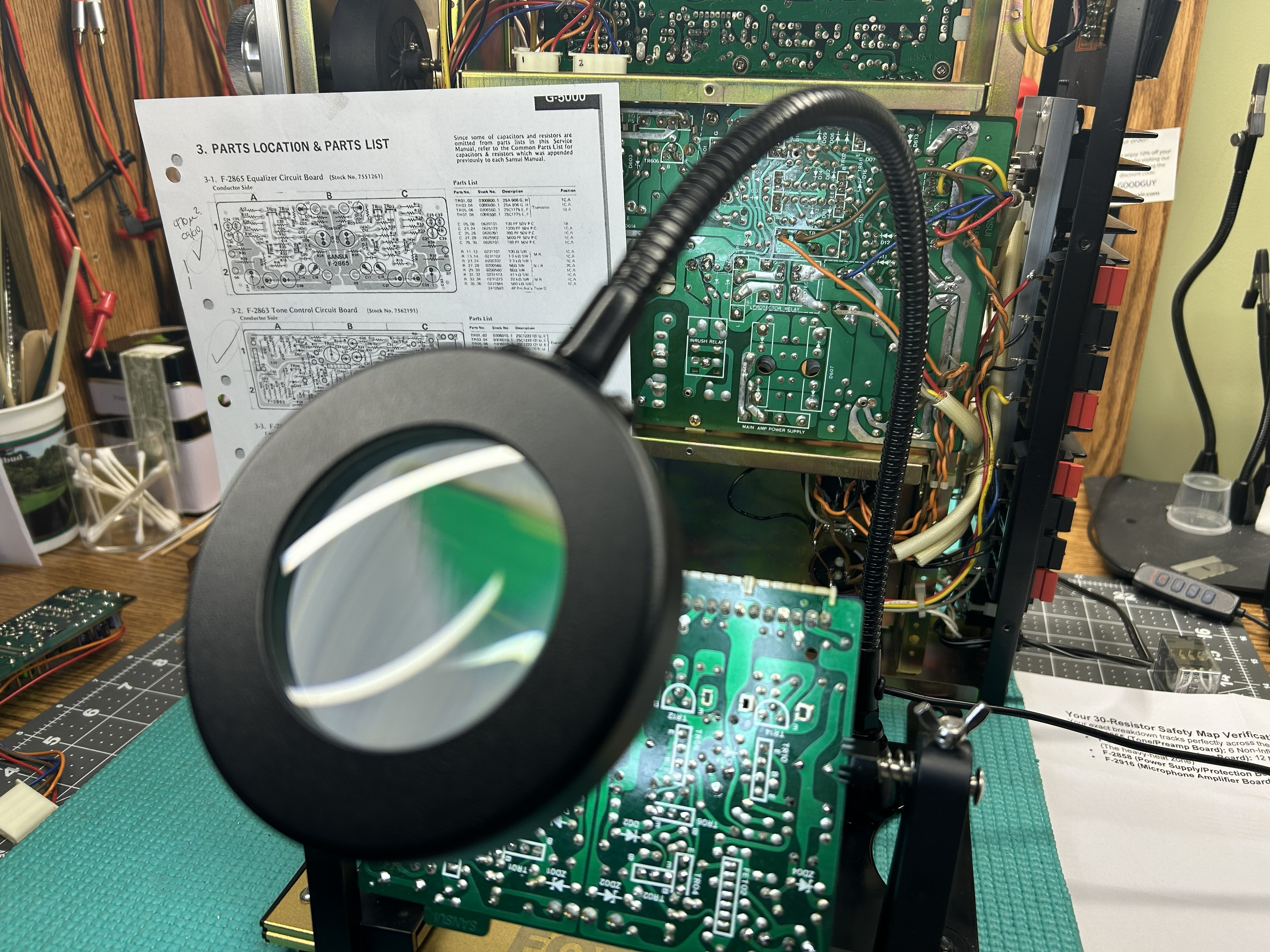Sansui G-5000 service documentation used during restoration